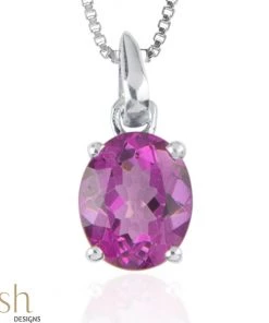 Ash Designs Best Sellers Isla Pink Topaz Pendant With Silver Chain