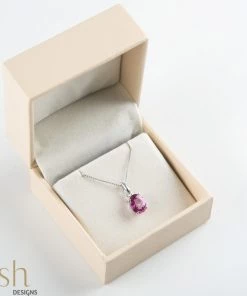 Ash Designs Best Sellers Isla Pink Topaz Pendant With Silver Chain