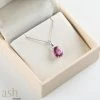 Ash Designs Best Sellers Isla Pink Topaz Pendant With Silver Chain
