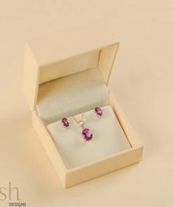 Ash Designs Best Sellers Isla Pink Topaz Pendant With Silver Chain