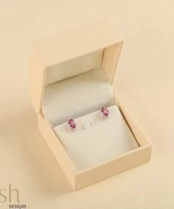 Ash Designs Isla Pink Topaz Stud Earrings