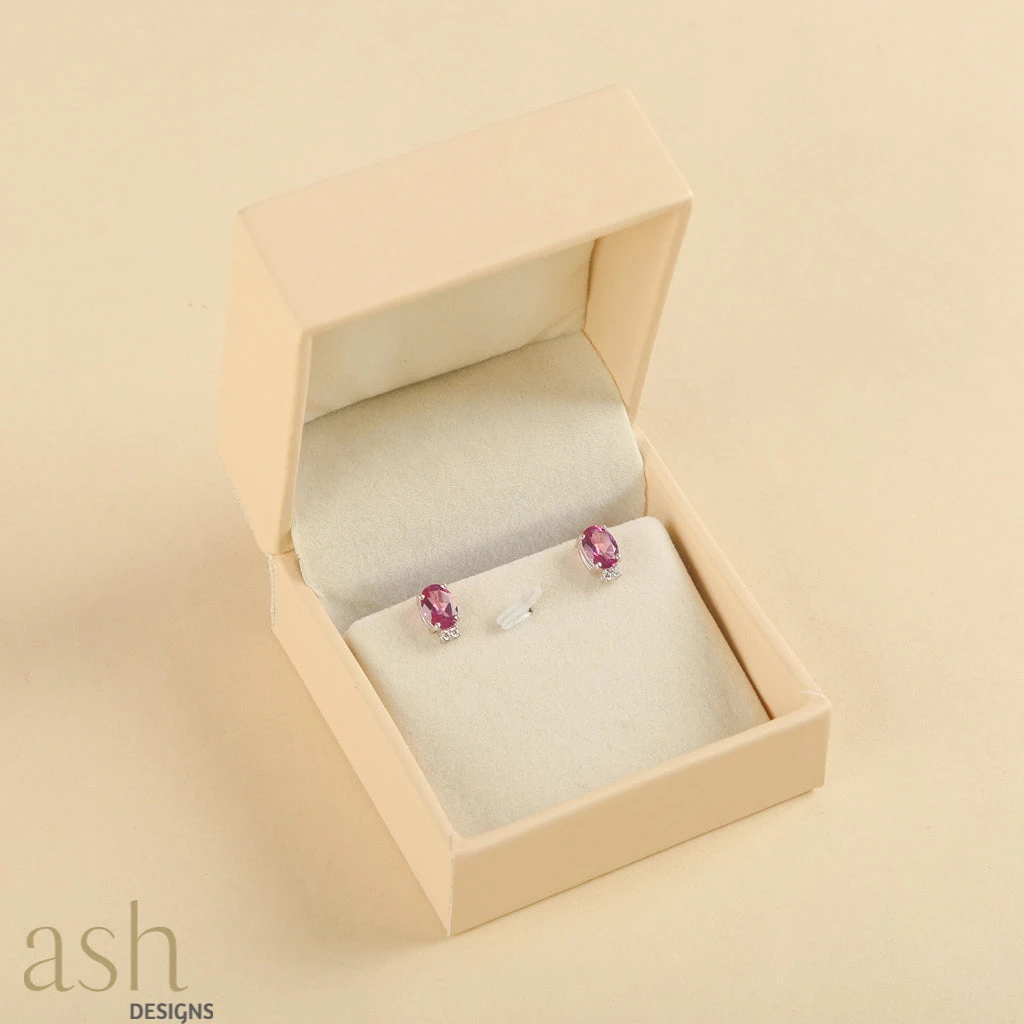 Ash Designs Isla Pink Topaz Stud Earrings