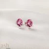 Ash Designs Isla Pink Topaz Stud Earrings