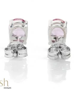 Ash Designs Isla Pink Topaz Stud Earrings