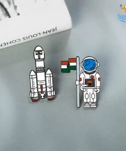 Bigsmall_piu ISRO India Lapel Pin - Set Of 2