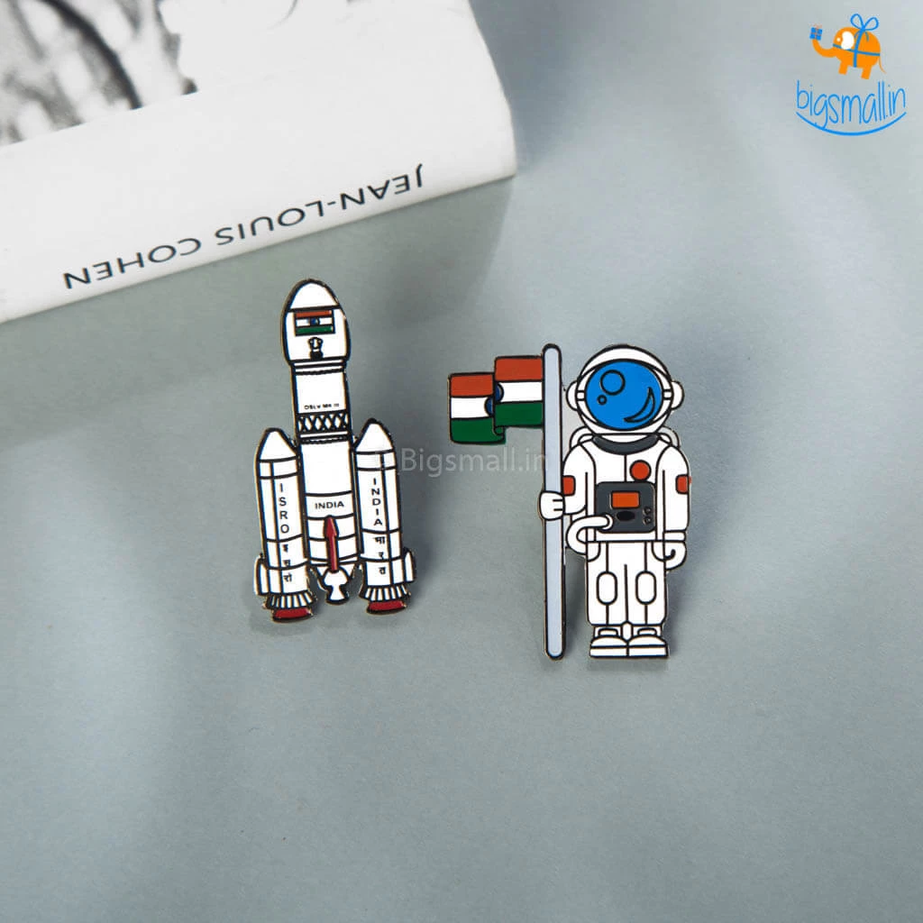 Bigsmall_piu ISRO India Lapel Pin - Set Of 2