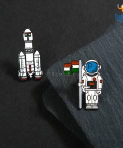 Bigsmall_piu ISRO India Lapel Pin - Set Of 2