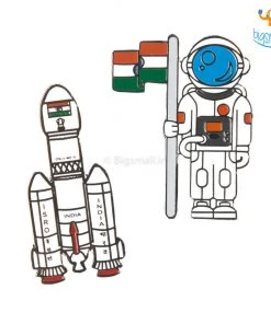 Bigsmall_piu ISRO India Lapel Pin - Set Of 2
