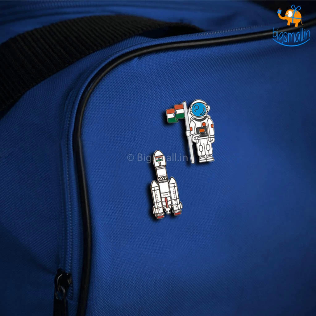 Bigsmall_piu ISRO India Lapel Pin - Set Of 2