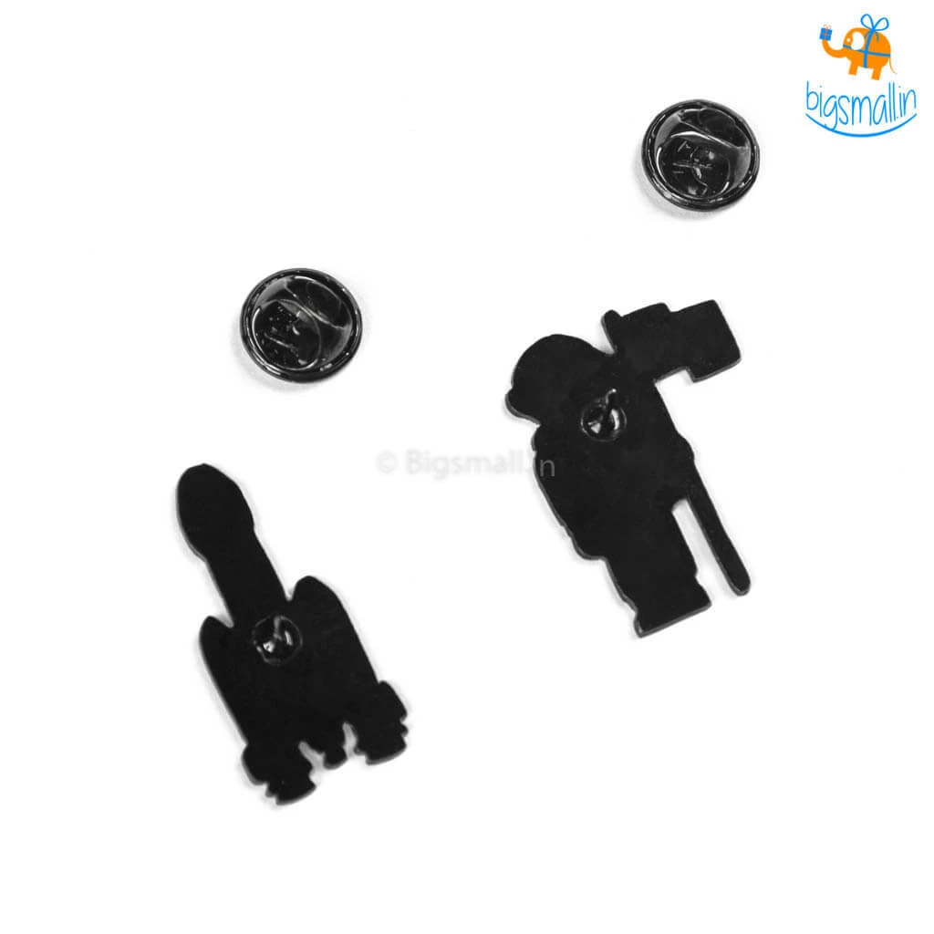 Bigsmall_piu ISRO India Lapel Pin - Set Of 2