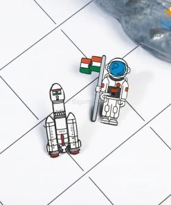 Bigsmall_piu ISRO India Lapel Pin - Set Of 2
