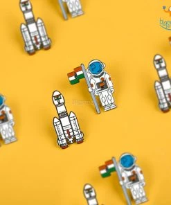 Bigsmall_piu ISRO India Lapel Pin - Set Of 2
