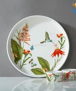 Devnow All Of It Akemi Printed Plate And Dip Bowls - 3 Pcs