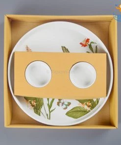 Devnow All Of It Akemi Printed Plate And Dip Bowls - 3 Pcs