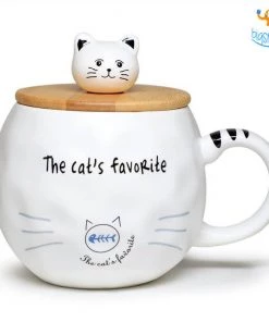 Akshay Mumbai Importer Kitty Mug With Lid & Spoon