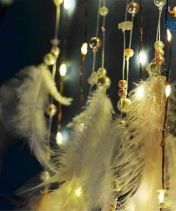 Bigsmall_hmk Handmade Dreamcatcher With LED Lights