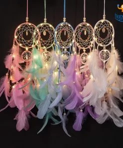 Bigsmall_hmk Handmade Dreamcatcher With LED Lights