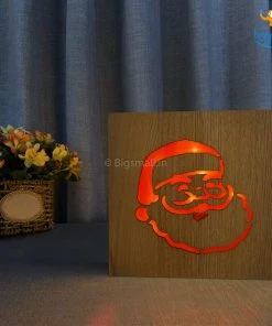 VinnyC Wooden Santa Claus Lamp