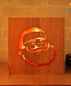 VinnyC Wooden Santa Claus Lamp