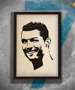 Bigsmall_cc Footballer Engraved Wooden Frame (19 X 13 Inches)
