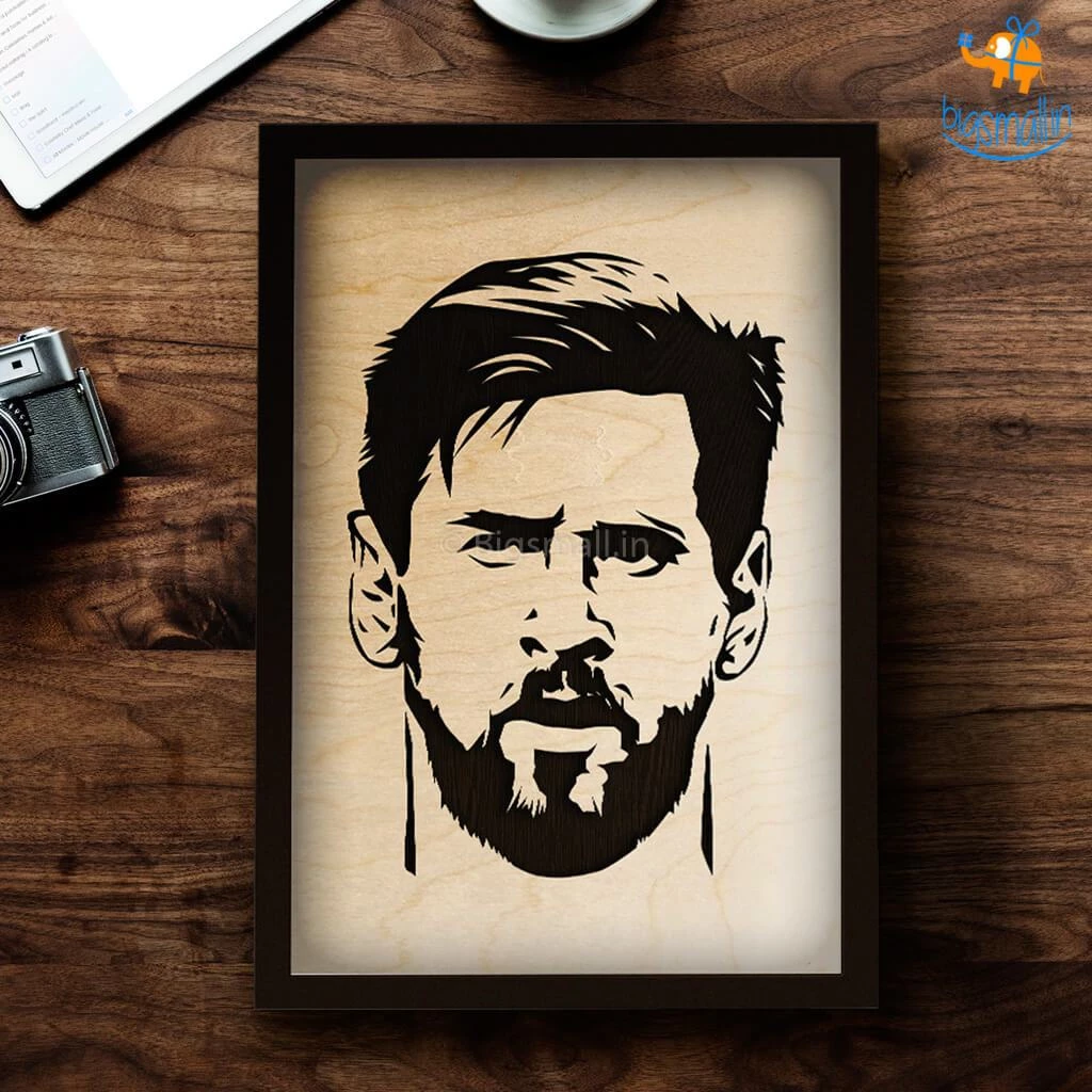 Bigsmall_cc Footballer Engraved Wooden Frame (19 X 13 Inches)