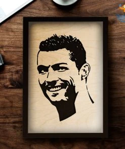 Bigsmall_cc Footballer Engraved Wooden Frame (19 X 13 Inches)