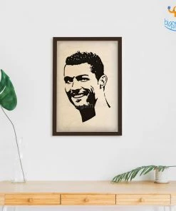 Bigsmall_cc Footballer Engraved Wooden Frame (19 X 13 Inches)