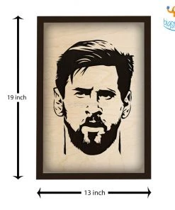 Bigsmall_cc Footballer Engraved Wooden Frame (19 X 13 Inches)
