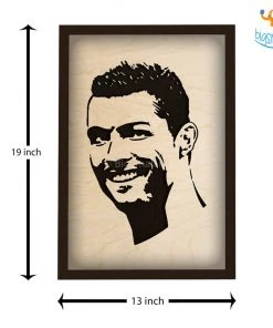 Bigsmall_cc Footballer Engraved Wooden Frame (19 X 13 Inches)