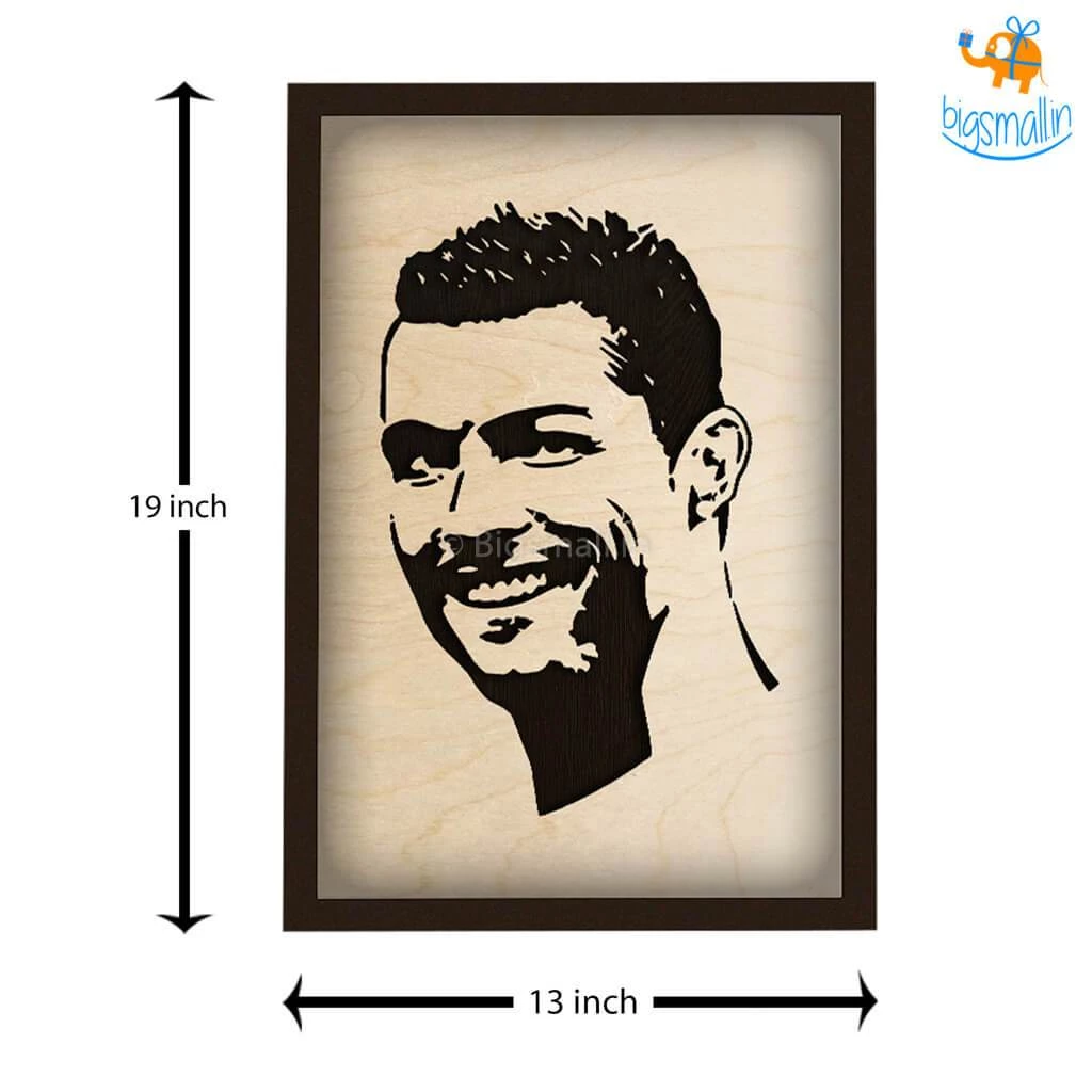 Bigsmall_cc Footballer Engraved Wooden Frame (19 X 13 Inches)