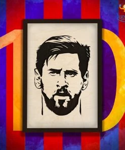 Bigsmall_cc Footballer Engraved Wooden Frame (19 X 13 Inches)