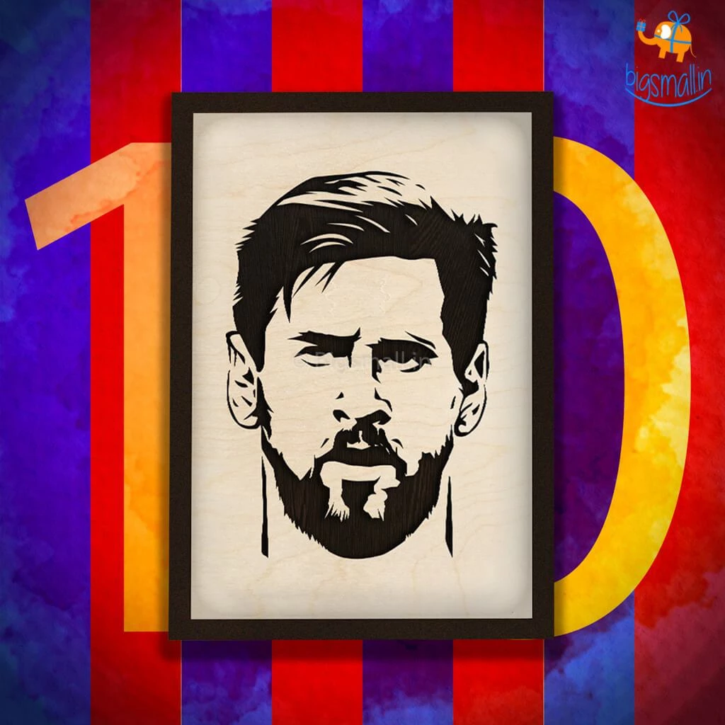 Bigsmall_cc Footballer Engraved Wooden Frame (19 X 13 Inches)