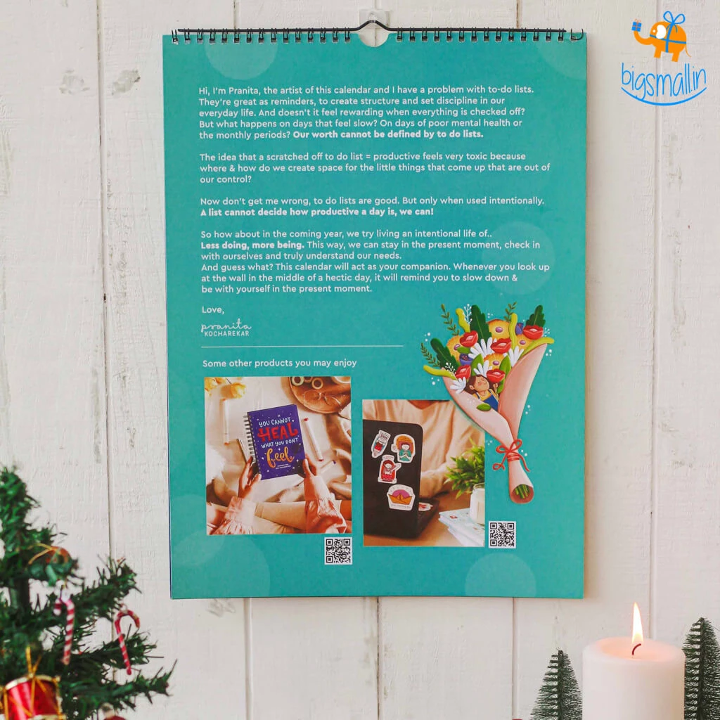 Pranita Kocharekar Less Doing, More Being 2022 Wall Calendar