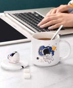 Artnery Father's Day Lil Astronaut Mug With Lid & Spoon