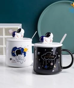 Artnery Father's Day Lil Astronaut Mug With Lid & Spoon