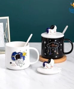 Artnery Father's Day Lil Astronaut Mug With Lid & Spoon