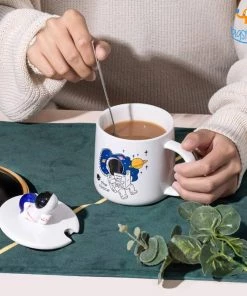 Artnery Father's Day Lil Astronaut Mug With Lid & Spoon