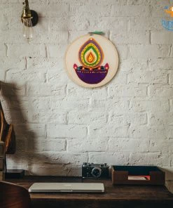 Hoop-Broideries Corporate Handmade Diwali LED Embroidery Hoop Art
