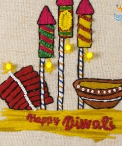 Hoop-Broideries Corporate Handmade Diwali LED Embroidery Hoop Art