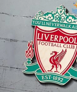 Bigsmall_cc Liverpool Engraved Wooden Crest Father's Day