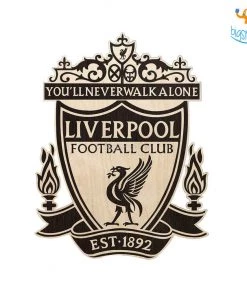Bigsmall_cc Liverpool Engraved Wooden Crest Father's Day