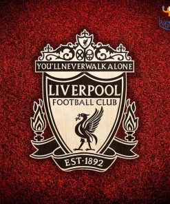 Bigsmall_cc Liverpool Engraved Wooden Crest Father's Day