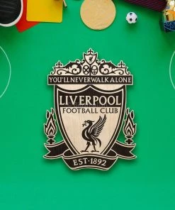 Bigsmall_cc Liverpool Engraved Wooden Crest Father's Day