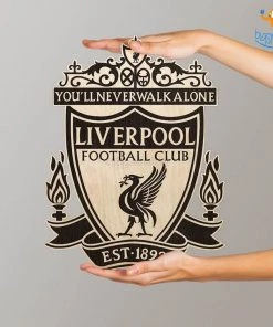 Bigsmall_cc Liverpool Engraved Wooden Crest Father's Day