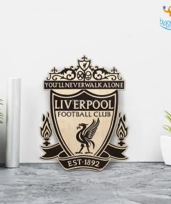 Bigsmall_cc Liverpool Engraved Wooden Crest Father's Day