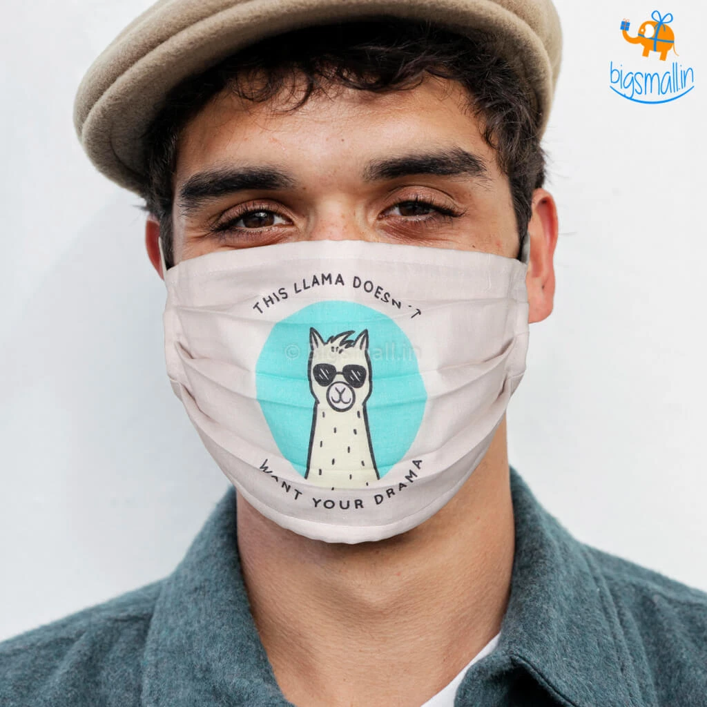 SoxyToes All Of It Llama Wants No Drama Cotton Mask With Filter