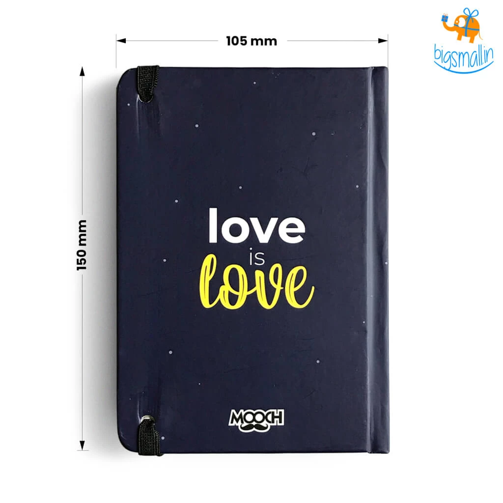 Mooch Design Studio Pride "Love Is Love" A6 Notebook With Elastic