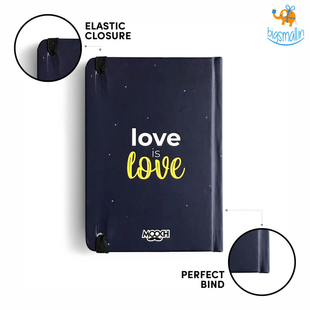 Mooch Design Studio Pride "Love Is Love" A6 Notebook With Elastic