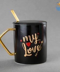 Bigsmall_hmk Be My Love Mug With Lid & Spoon