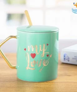 Bigsmall_hmk Be My Love Mug With Lid & Spoon